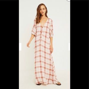 Urban Outfitters Brown Uo Plaid Maxi Dress